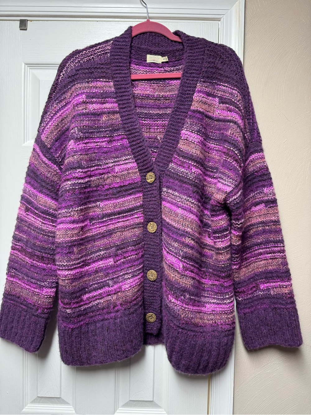 Faherty Oversized Cliffwalk Cardigan - Rose Dye Vines - Like New
